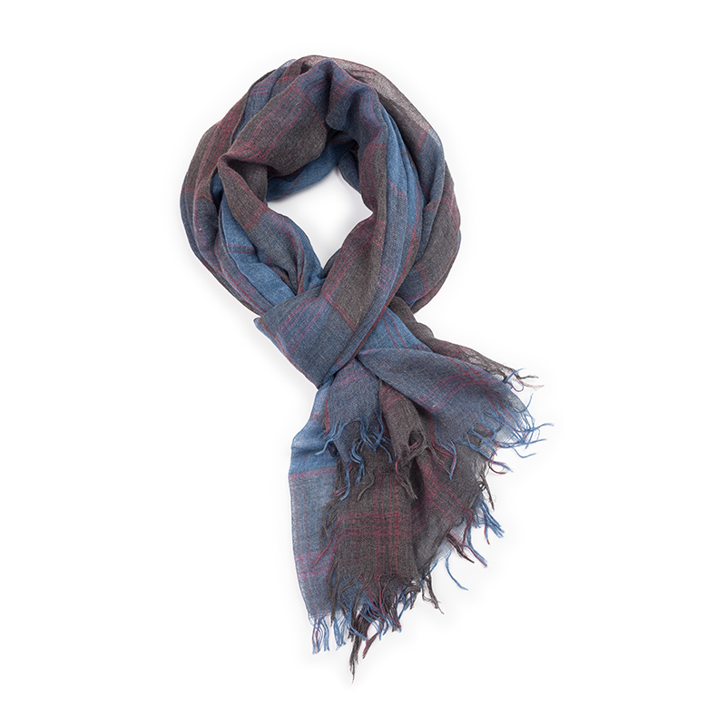 Purple and Blue Plaid Scarf