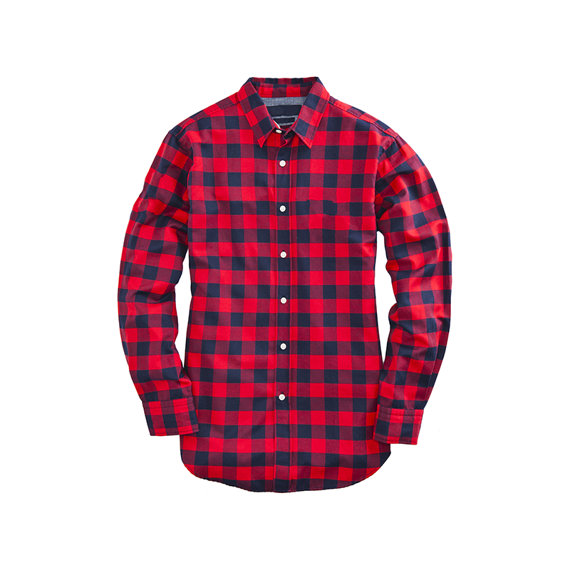 Plaid Merino Wool Button Up Shirt