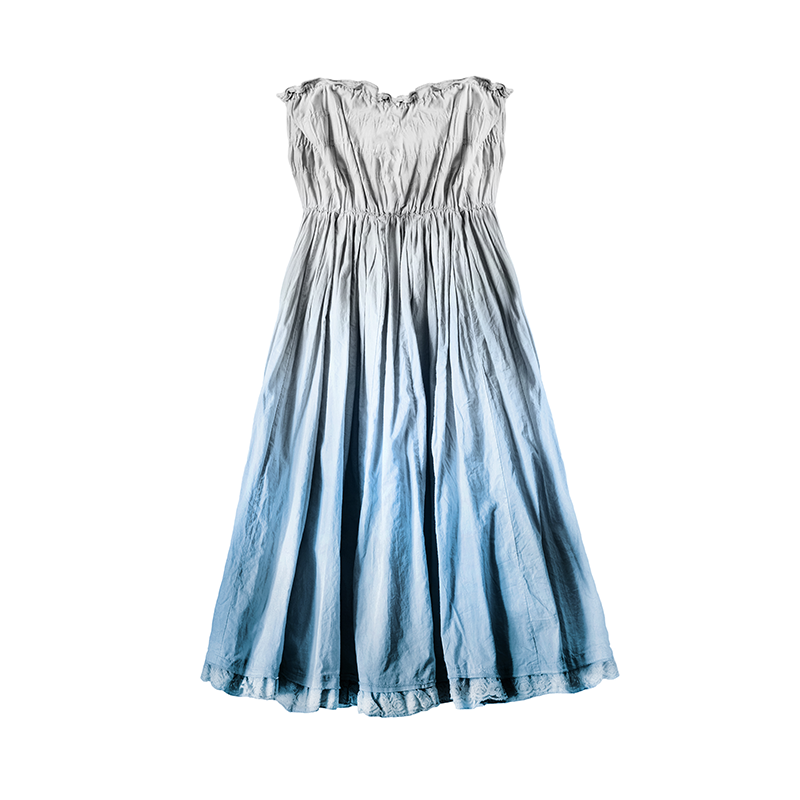 Strapless Gathered Waist Dress