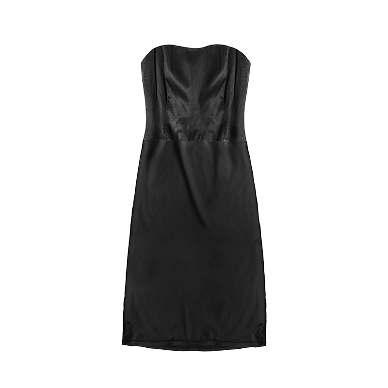 Strapless Black Evening Dress